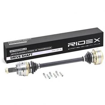 Árbol de transmisión RIDEX 13D0192 para BMW, compatible con modelos E46, incluye características de cardan y sistema antiblocaje
