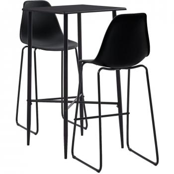 Conjunto de barra de plástico negro de 3 piezas