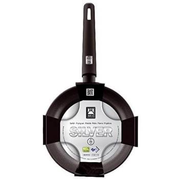 BRA Silver- Sartén 20 cm aluminio forjado antiadherente apta para todo tipo de cocinas, incluso inducción