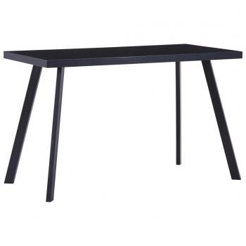 Mesa de comedor de vidrio templado negra 120x60x75 cm