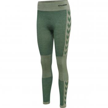Hummel Cleaa Mid Waist Seamless Leggings for Women in Green