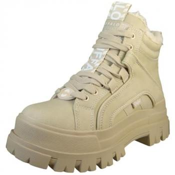 Botines Mujer Buffalo Aspha Nc Vegan Nubuck Mid Calientes Beige