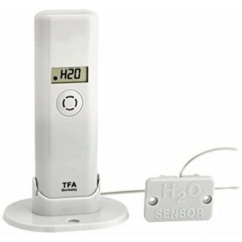 TFA Dostmann Weatherhub - Transmisor higrómetro térmico con Detector de Agua, Smart Home, recuperación de Datos a través del Smartphone, Aviso de daños por Agua, Temperatura, Humedad