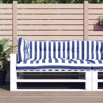 Cojines para palés 3 piezas tela Color Antracita, Gris, Rojo y más Cojín Decorativo de Asiento Cojines de muebles de salón Vidaxl Multicolor a rayas azul y blanco
