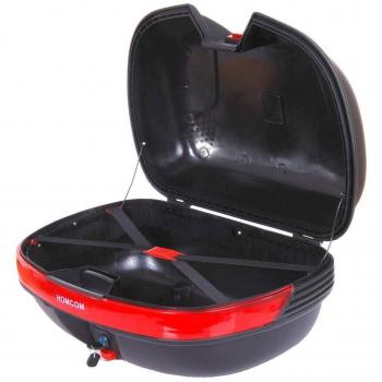 Baul Moto Universal 44L con LLaves y Soporte Caja de Moto Topbox Topcase Casco