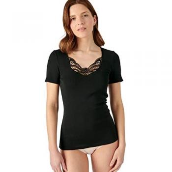 Damart Women's Classic Short Sleeve Thermal T-Shirt Grade 3 in Black