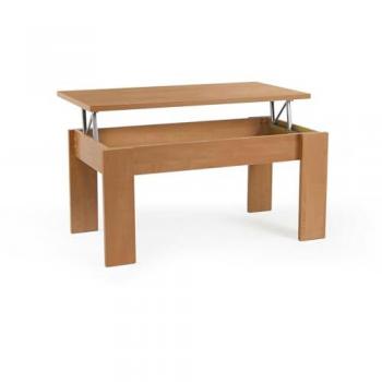 Mesa de Centro Elevable Rectangular con Compartimento en Cerezo 51/63x105x55 cm