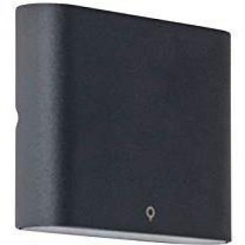 Aplique de pared antracita 11,5 cm con LED IP65 - Batt, moderno, aluminio/vidrio rectangular