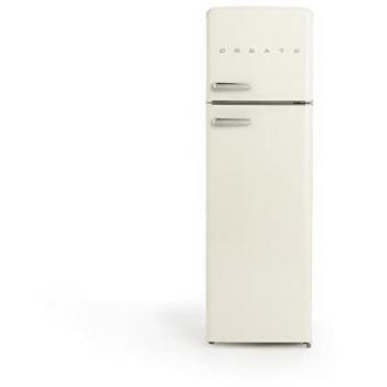 Frigorífico Combi Retro 246L Blanco Vintage con Congelador y 3 Estantes