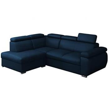 Sofá rinconero Columbus 161, Kronos 09, con función de descanso y caja de ropa de cama, medidas 260x200x85cm