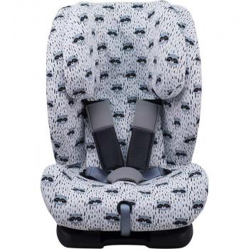 Funda de Algodón Elástico para Silla de Coche Foppapedretti Reklino Jyoko Racoon Town - Transpirable y Hipoalergénica