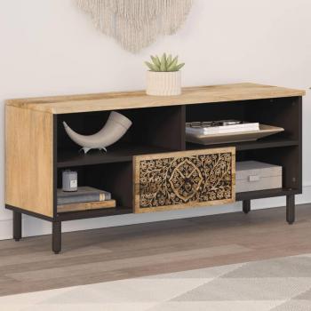 Mueble de TV madera maciza de mango 100x33x46 cm vidaXL Marrón