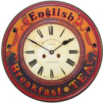 Reloj de Pared Roger Lascelles PUB/TEA con Diseño Vintage y Estilo Decorativo