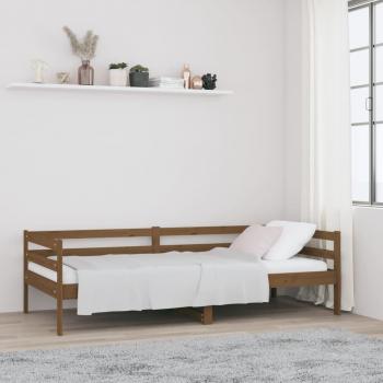 Sofá cama Dormeuse Amber 90x190 cm madera maciza de pino color marrón miel