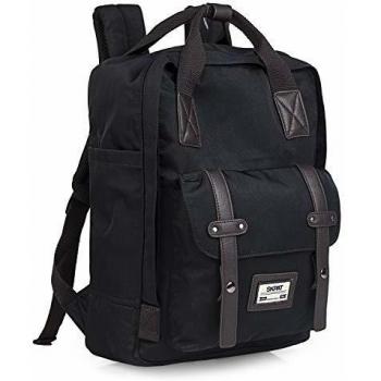 SKPAT - Mochila Casual de Hombre Grande. cómoda y práctica para Uso Diario. Vintage. Lona y Cuero PU Polipiel. Calidad diseño y Marca. portátil pequeño. 305536, Color Negro