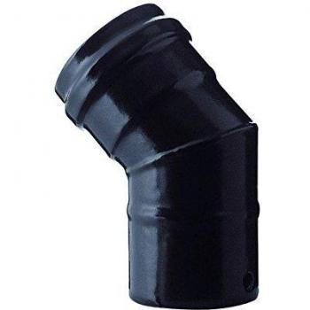 Codo de Pellet 45° Negro Mate Ahorro 12 cm