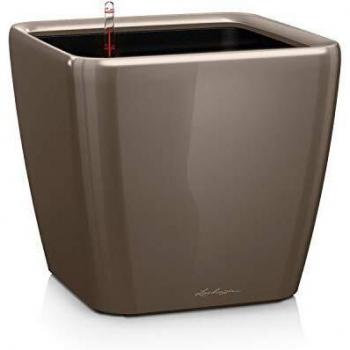 Maceta Cuadrada Premium LS 21 cm Taupe Brillante con Sistema de Autorriego