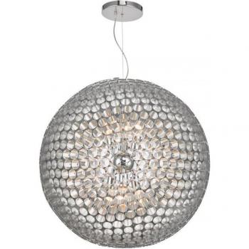 Lámpara colgante Serafina cromo cepillado 6 bombillas 80cm E27 grande