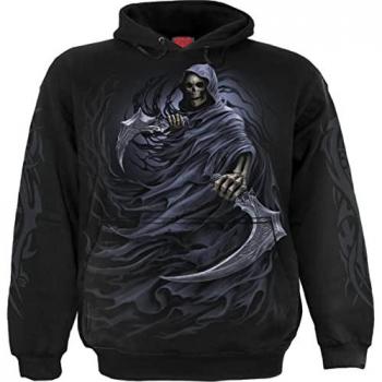 Spiral Double Death Gothic Hooded Sweatshirt for Men - Black - M to XXL