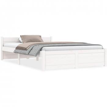 Cama de madera maciza redonda blanca 120x200 cm