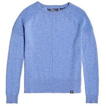 Superdry Bria Raglan Knit Marrón coloración del cabello - Azul - 44