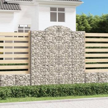 Cestas de gaviones en forma de arco, 8 piezas, dimensiones 200x30x230/240 cm, fabricadas en hierro galvanizado