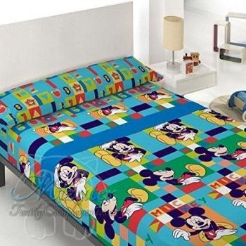 MICKEY 090x S/C S.JUEGO Sábanas de licencia oficial Mickey para cama de 90 verano 100% algodón . Mizutex