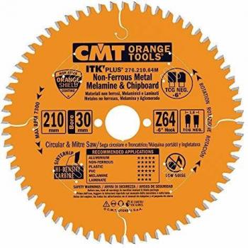 Sierra Circular para Aluminio HW 210x1.8/1.2x30+25 Z64 TCG Neg CMT