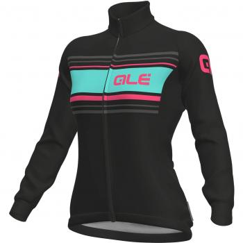 Alé Solid SINUOSA Maillot Manga Larga para Mujer, Negro/Turquesa, 160
