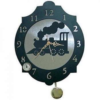 IMEX EL ZORRO El Zorro 11318-Reloj Locomotora, 374 x 312 mm, Metal, Gris, 40x34x7 cm