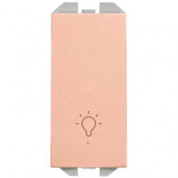 Pulsador Simon 270 con grabado Luz 10A y módulo estrecho - Cobre