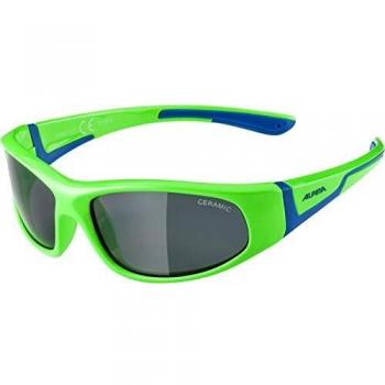 ALPINA Flexxy Gafas Deportivas, Boys, neón-Verde-Azul, Talla única