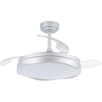 Ventilador de Techo Retráctil Goan Plata con Luz LED y Aspas Plegables 72W Ø106cm