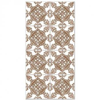 Alfombra Vinílica Hidráulica Córdoba Marrón 60x250 cm - Antideslizante e Ignífuga para Cocina y Salón
