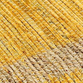 SengentoStyle Vloerkleed handgemaakt 80x160 cm jute geel