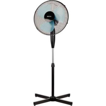 MPM MWP-17/C Ventilador de Pie Oscilante 42cm con Altura Ajustable, 3 Velocidades, 50W, Color Negro, Material Plástico Libre de BPA
