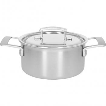 Olla Sopera Demeyere Industry 5 con Tapa de 20 cm - Acero Inoxidable, 3 Litros, Compatible con Gas e Inducción