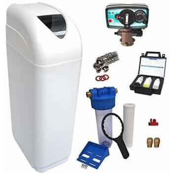 Descalcificador 16L Fleck 4600 MV Agua Caliente Completo con Kit de Instalación