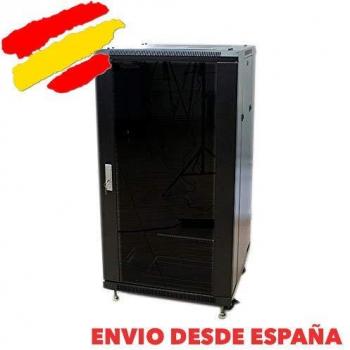 powergreen Armario Rack 22U 60X100 con Puerta DE Cristal Y Puerta Trasera Metalica