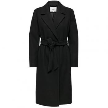 ONLY Alvilda Life Wrap Coat - Women's Long Black Overcoat, Size L