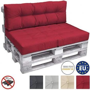 Cojín de Respaldo para Palets ECO Elements 120x40 cm Rojo - Acolchado Confortable para Interior y Exterior