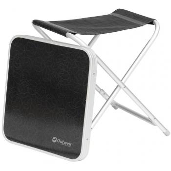 Outwell Taburete y Mesilla Baffin Plateado - Taburete plegable, diseño compacto, estructura de aluminio, superficie de mesa resistente al agua, ideal para camping y actividades al aire libre