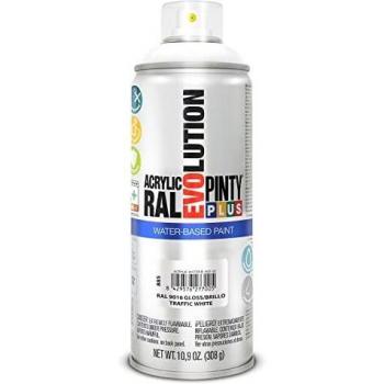 PINTYPLUS 95897 Pintura EN Spray Evolution Water-Based 520CC Blanco TRÁFICO, RAL 9016 Traffic White