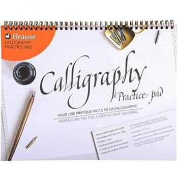 Brause 96450B - Un bloc à spirale de calligraphie 50 feuilles lignées crème 21x29,7 cm