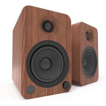 Kanto YU4 Powered Bookshelf Speakers with Bluetooth & Phono Preamp, Pair, Walnut