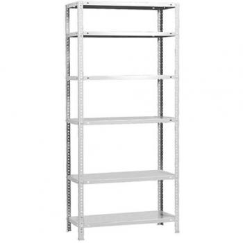 Estantería Metálica SimonRack de Almacenaje en Acero, 2000x800x300 mm, 6 Baldas, Soporta 100 kg por balda, Color Blanco