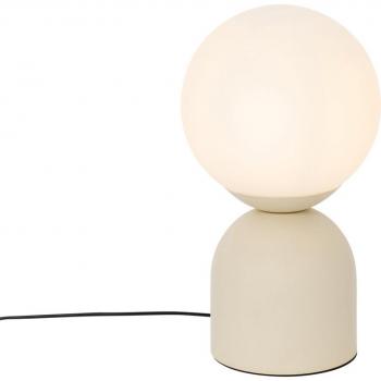 Lámpara de mesa Hotel Chic Beige con cristal opalino y estructura de acero, E27, adecuada para LED, 1 luz