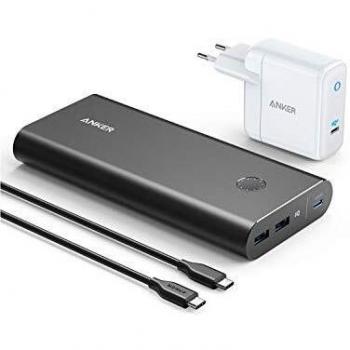 Anker PowerCore+ 26800 PD - Batería Externa de 45 W con Cargador PD de 60 W, batería Externa para portátiles USB-C, MacBook Air/Pro/DELL XPS/iPad Pro 2018, iPhone 11 Pro/11/XS/X y más