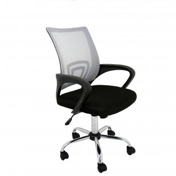 La Silla Española Ribadeo Silla de Oficina sin Reposacabezas, Poliéster y Rejilla, Gris, 61x58x89 cm