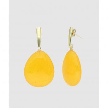 Pendiente Tears jade plano amarillo